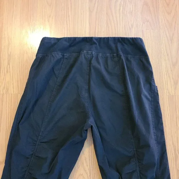 CORE WEARABLES XCVI IRIS cropped ruched black stretch cotton pants sz L - Picture 6 of 7